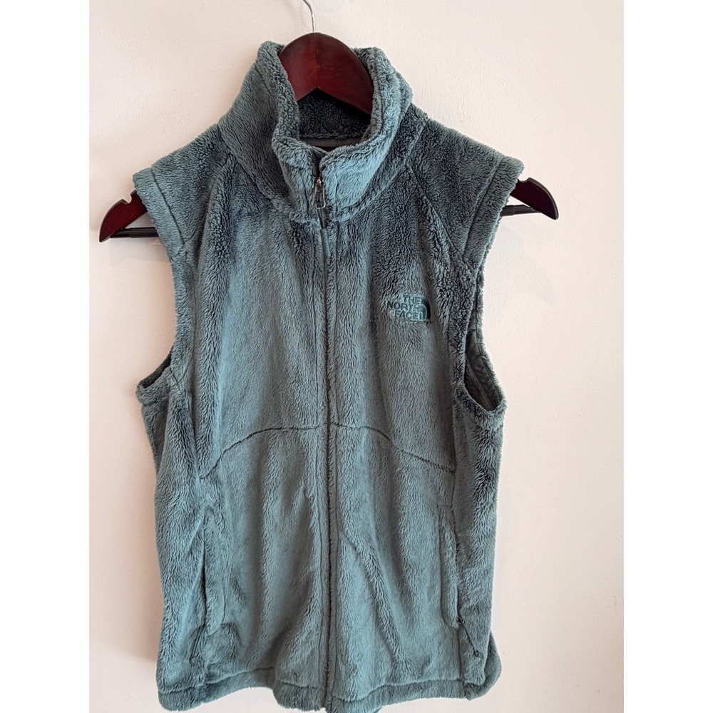 The‎ North Face Fleece Vest Womens Small Gray Full Zip Plush Cozy Jacket